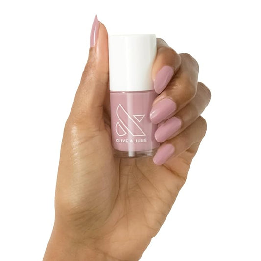 Olive & June Long Lasting Nail Polish | Plump Gel-Like Finish No Lamp Needed Lasts up to 10 days | Salon-Quality Color at Home | 15-Free, Vegan & Cruelty-Free Chip-Resistant Shine | World Lit, Mauve