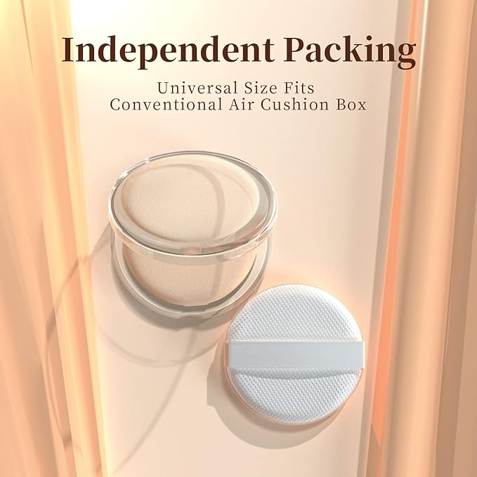 MOHOPE 8Pcs Air Cushion Makeup Puffs for Foundation with Portable Box, No Latex Blending Sponge for Liquid, Cream, Foundation and Powder, Teardrop Powder Puff, Honey Beige
