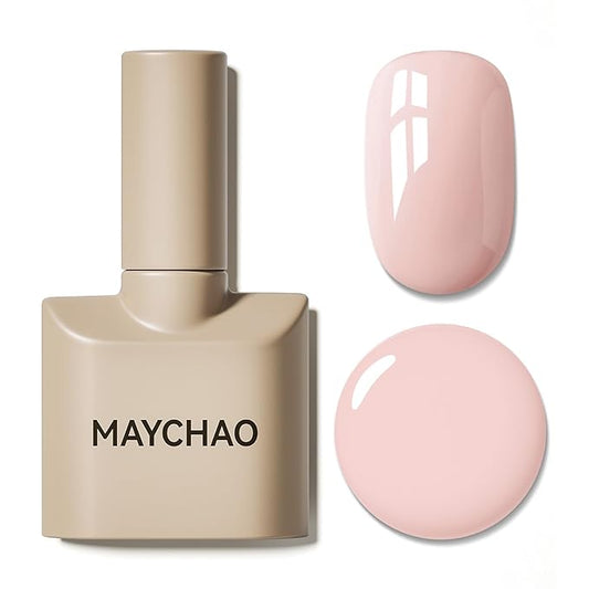 MAYCHAO 15ML Light Pink Gel Nail Polish 1Pc Peach Pink Gel Polish Soak Off UV LED Nail Polish Nail Art Starter Manicure Salon DIY at Home, 0.5 OZ