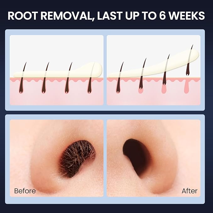 SUERBEATY Nose Wax Kit Men, Nose and Ear Hair Waxing Kit | 40 Sticks, 100g Wax, Up to 20 Uses | Smart Temp Control | USB Fast Heating | Safe for Sensitive Nasal Skin, Painless