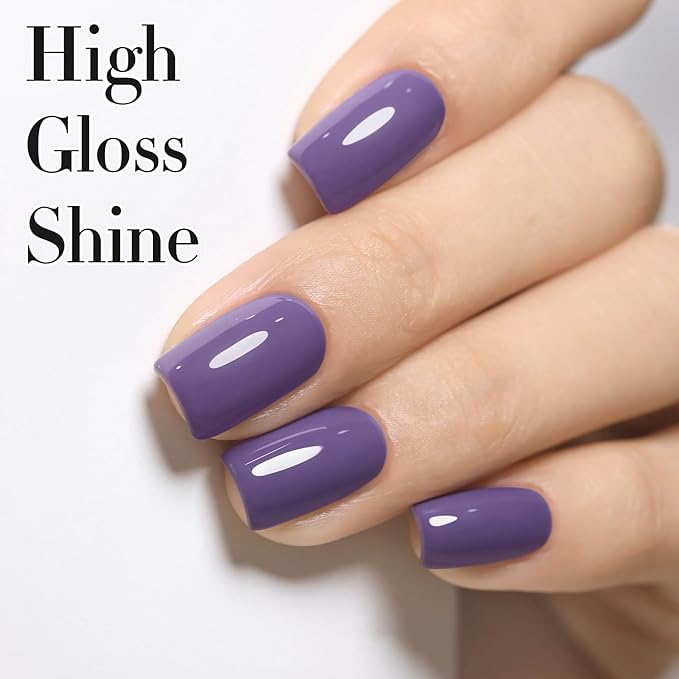 Double Rhythm 15ML Gel Polish Pure Sheer Same Color Same Bottle Soak Off Gel Polish Art Manicure Salon DIY at Home for Women (Deep Purple Blue-A1474)