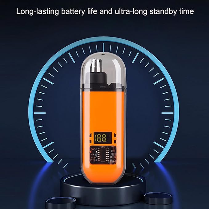 Ultimate 2-in-1 Nose Hair Trimmer - for Effortless, All-Day Comfort, Nose Hair Trimmer for Men Women Battery-Operated Trimmer with Waterproof (Blue)