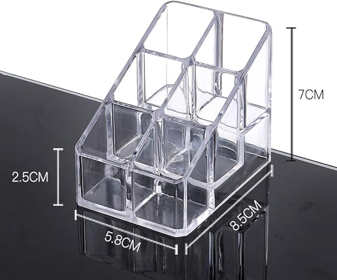 Ciieeo Nail Polish Organizer Case Small Acrylic Lipstick Holder 6 Slots Clear Lipstick Organizer Case Lipgloss Display Stand Rack for Lipgloss Nail Polish Display