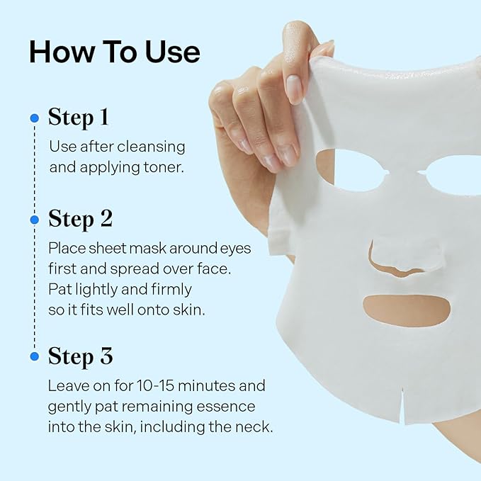 Torriden DIVE IN Hyaluronic Acid Facial Mask (10 sheets) | Deep Hydration Korean Face Sheet Mask | Panthenol & Allantoin | Great Holiday & Christmas Gift Stocking Stuffer