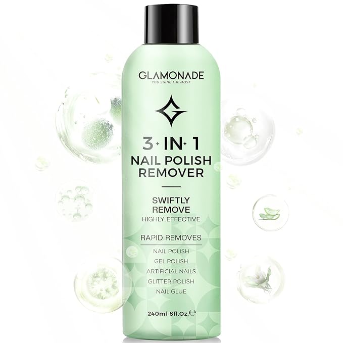 Acetone Nail Polish Remover: Professional Soak off Gel Polish Remover Natural Formula Aloe Vera Essential Oil for Acrylic Dip Powder Nail Supplies for Home Salon(8 Fl.Oz.)