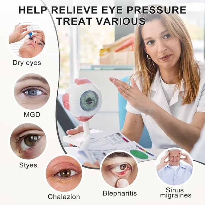 KOVNLO Heated Eye Mask, Washable USB Electric Moist Heat Warm Compress for Eyes, Eye mask with Flaxseed for Dry Eyes, Blepharitis, Chalazion, MGD, Stye Eye Treatment