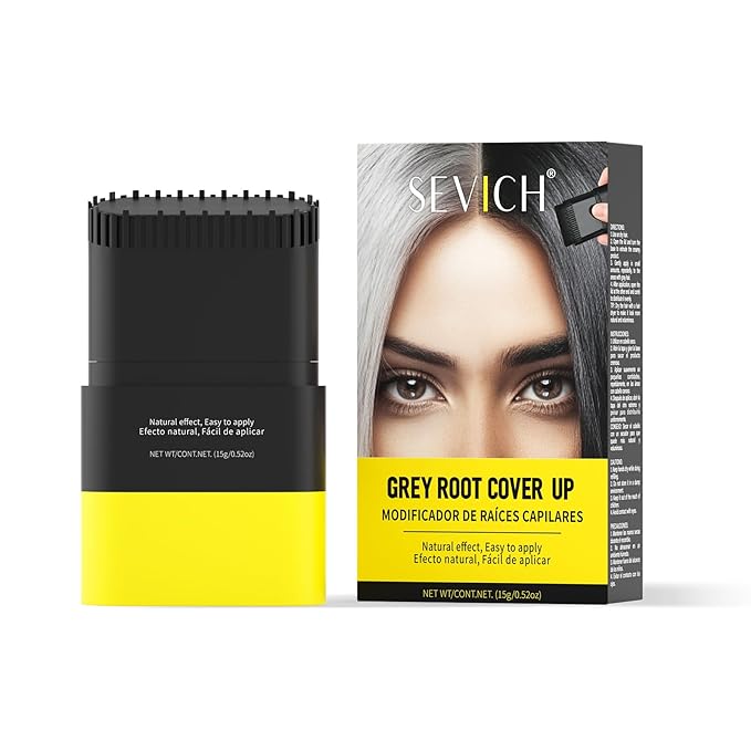 SEVICH Touch Up Comb 2 in 1 Korean, Instant Hair Root Touch-Up Stick | Dual-Sided Design For Natural Gray Coverage, Long-Lasting Moisturizing Formula With Plant Extracts,15g Black