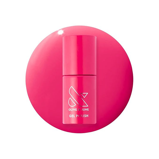 Olive & June Gel Polish | UV LED Nail Lamp Needed | Long Lasting Formula | Up to 21 Days of Wear | Damage-Free Removal | Salon-Quality Manicure, Pedicure at Home | XOXO | Hot Pink