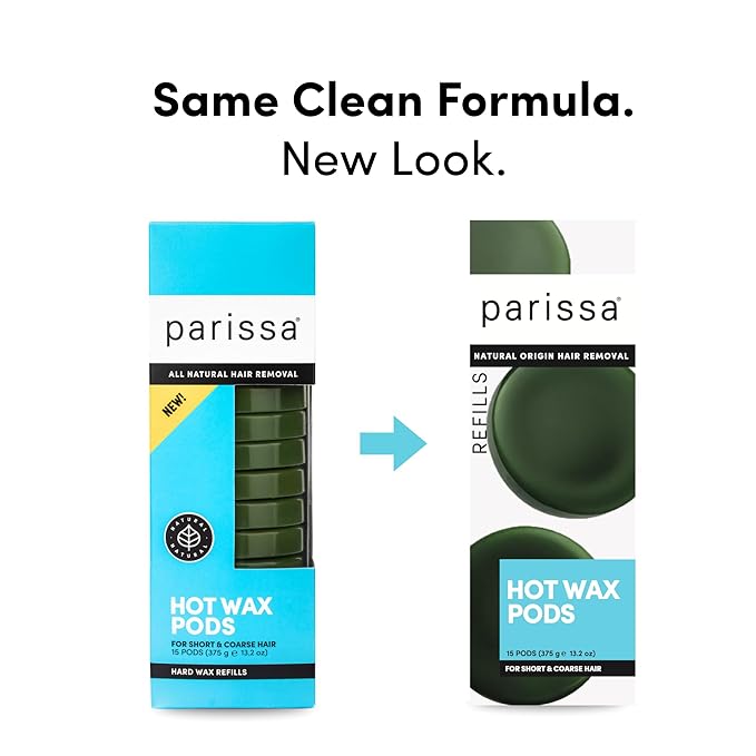 Parissa Hard Wax Refill Pods |15 Pods (13.2 Oz) | No-Strip Hot Wax with Natural Beeswax, Salon-Strength for Brazilian, Bikini & Facial Hair Removal | For Sensitive Skin, Chin, Upper Lip & Face