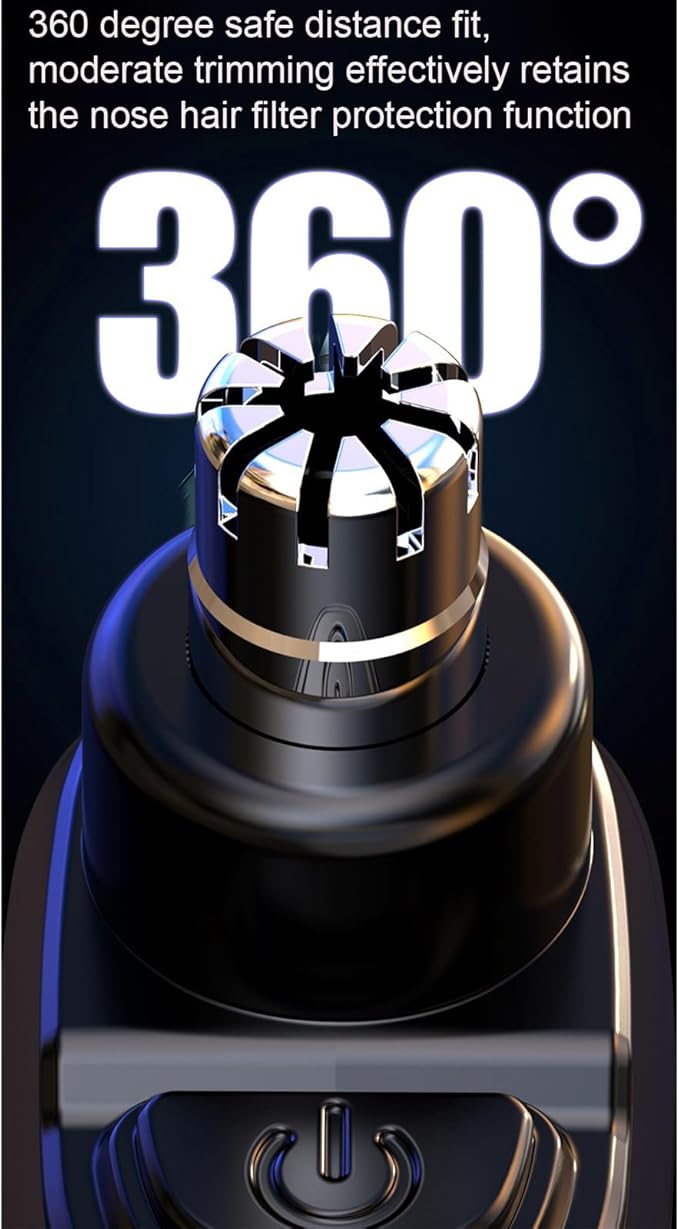 Ultimate 2-in-1 Nose Hair Trimmer - for Effortless, All-Day Comfort, Nose Hair Trimmer for Men Women Battery-Operated Trimmer with Waterproof (Blue)