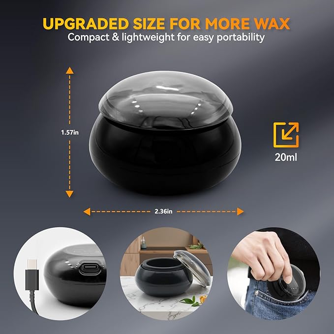 Nose Wax Kit Men, Nose Ear Hair Waxing Kit with 100g Nose Wax, Painless Nose Ear Hair Removal Kit, Smart Constant Temp, USB Fast Heat, Upgraded Capacity, Multi-Accessories