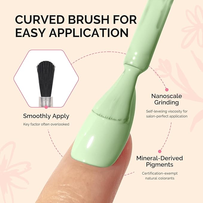 MelodySusie Fleurwee Plant Based Gel Nail Polish, Hema Free Neon Lime Green Nail Polish, Soak Off UV LED Gel Polish Gift for Women 21 Non Toxic Long Lasting Nail Art Manicure Salon DIY at Home B1301