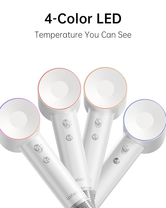 Laifen Swift Special Hair Dryer, High Speed 200M Ionic Blow Dryer with 110, 000 RPM Brushless Motor for Fast Drying, Low Noise, Hairdryer with Magnetic Nozzles