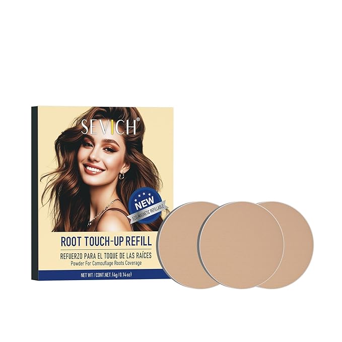 SEVICH Magnetic Replaceable Hairline Powder, Refill Pack 3 Pcs- Interhair Concealer, Environmentally Friendly Replacement, Waterproof and Sweatproof, Long lasting Coverage (Light Brown)
