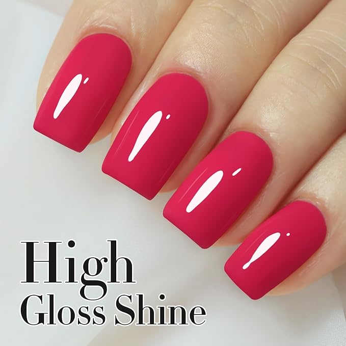 Double Rhythm 15ML Gel Nail Polish Pure Sheer Same Color Same Bottle Soak Off Gel Polish Art Manicure Salon DIY at Home for Women (Red Pink-A1472)
