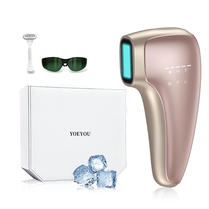Painless IPL Laser Hair Removal for Women & Men, 39°F Sapphire Ice Cooling Technology, At-Home Laser Hair Removal Device for Face, Armpits, Legs, Bikini & Whole Body, Long-Lasting Results