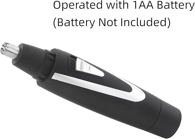 Ear and Nose Hair Trimmer Clippers: 2025 Professional Painless Eyebrow & Facial Hair Trimmers Remover for Men Women, Battery Operated Nasal Clipper, Dual Edge Waterproof Blades for Easy Clean, Black