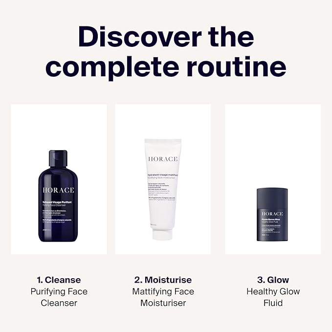 HORACE Healthy Glow Fluid for Men – Tinted Fluid Cream – Universal Shade for All Skin Types – 97% Organic & Natural Ingredients – No Parabens, Silicones, or Mineral Oils – 30 ml