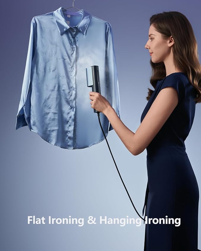 nesugar G3 Pro Smart Handheld Steamer for Clothes – Global Voltage Adaptation, Palm-Sized & Lightweight (0.8lb), Dual Steam Modes, Auto Shut-Off, Travel & Home Double Use (navy blue)