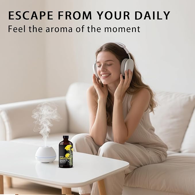 Helichrysum Essential Oil, Helichrysum Oil 4 Fl Oz 120ML for Diffuser Humidifier Yoga Cleaning DIY Candle Soap Making Perfume Gift for Women Essential Oils