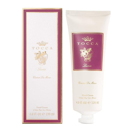 Tocca Crema de Mano Luxe, Lucia Hand Cream, 4 oz - Fresh Floral, Italian Lemon, Fig and Vetiver - Moisturizing, Quick Absorbing