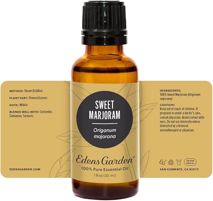 Edens Garden Sweet Marjoram Essential Oil- 100% Pure Premium Grade, Undiluted, Natural, Therapeutic, Aromatherapy, The Best for Diffuser, Candle, Humidifiers, Kid Safe 30 ml (1 fl oz)