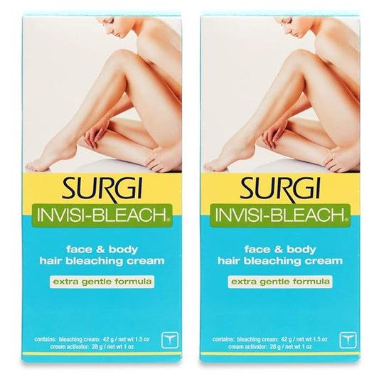 Surgi Invisi-Bleach Face & Body Hair Bleaching Cream 1.5 oz ( Pack of 2)