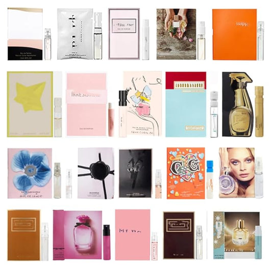 12 Designer Perfume Vials for Women Fragrance Sampler with Organza Bag