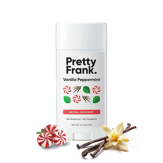PRETTY FRANK Aluminum-Free Deodorant Stick, Vanilla Peppermint (1-Pack) | All-Day Odor Control for Men & Women | Skin-Soothing Formula with Organic Ingredients & Essential Oils