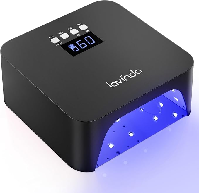 Lavinda UV Light for Gel Nails, Professiona UV LED Nail Lamp 2X Faster Curing Nail Dryer Nail Light Compatible with All Gel Types for Home Salon (NovaGlow Black)