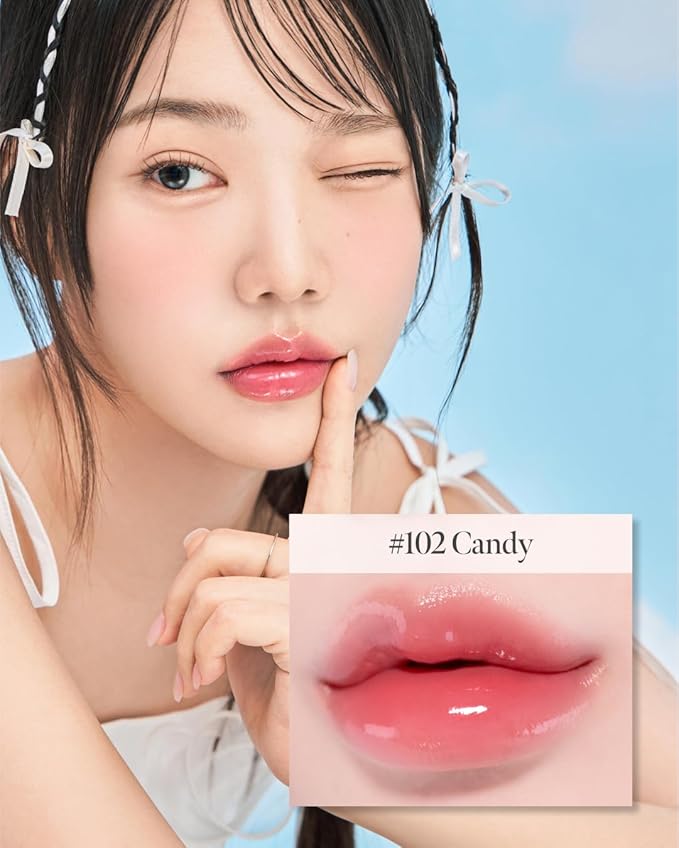 CORLAHAZE Glow Lock Jelly Tint 102 Candy 4g, Hydrating Jelly Glow Lip Stain, Glass-Like Shine Lip Gloss, Long-Lasting Color, Moisturizing Lip Enhancer, Collectible Lock-Shaped Design, Korean Makeup