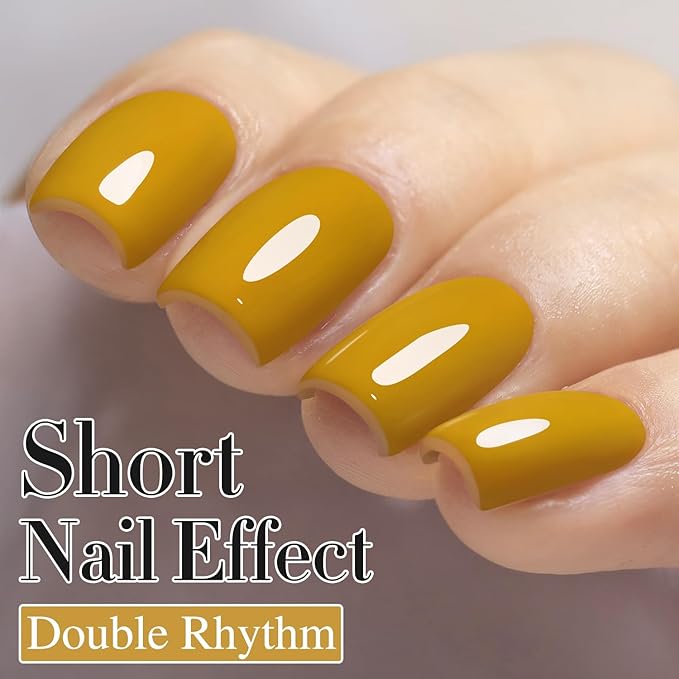 Double Rhythm 15ML Gel Polish Pure Sheer Same Color Same Bottle Soak Off Gel Polish Art Manicure Salon DIY at Home for Women (Sage Yellow-A1462)