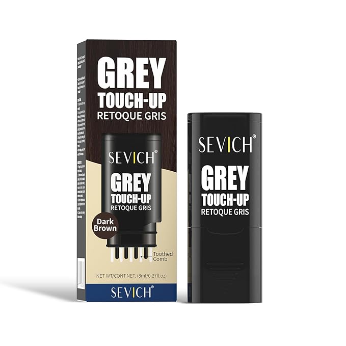SEVICH Hair Color Stick For Gray Roots - Instantly Cover Grey Hair Dye Comb,Waterproof And Sweatproof, Four Toothed Comb Design, For Carrying Around,8ml(Dark Brown)