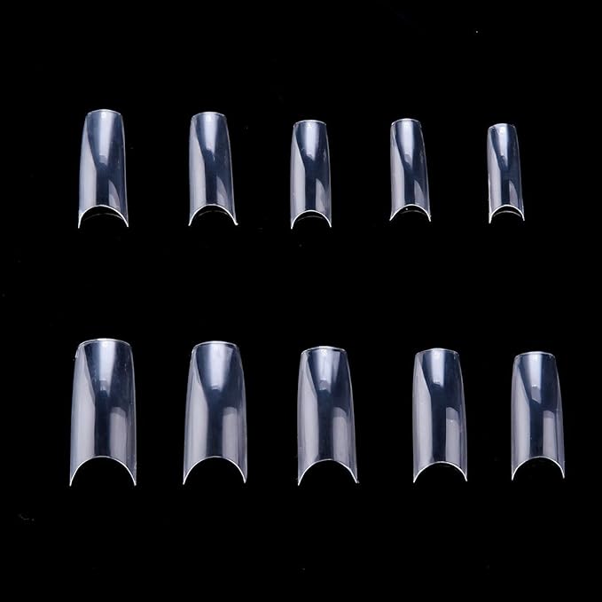 Makartt Nail Tips: Half Cover French Clear Fake Nails for Women 500pcs Medium Soak Off Acrylic Nail 10 Sizes Press on Nails for Salon and Home DIY