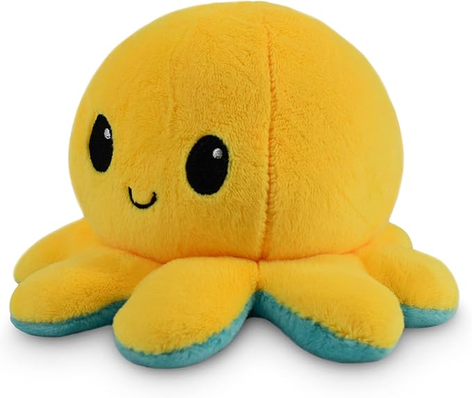TeeTurtle - The Original Reversible Octopus Plushie - Starry Eyes - Cute Sensory Fidget Stuffed Animals That Show Your Mood