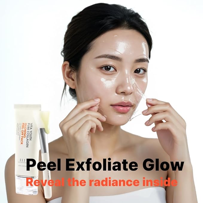 ELT Pure Collagen Peel-Off Wrapping Facial Mask Pack with Pack Brush (2 count (Pack of 2))