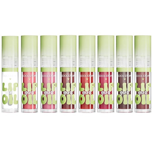 8 Pack Hydrating Glow Lip Oil Makeup Set for Women, Moisturizing Lip Gloss with Glow Finish, Long Lasting Nourishing Lip Care Fat Oil Lip Drip, Sweet Candy Scent (8 COLORS)
