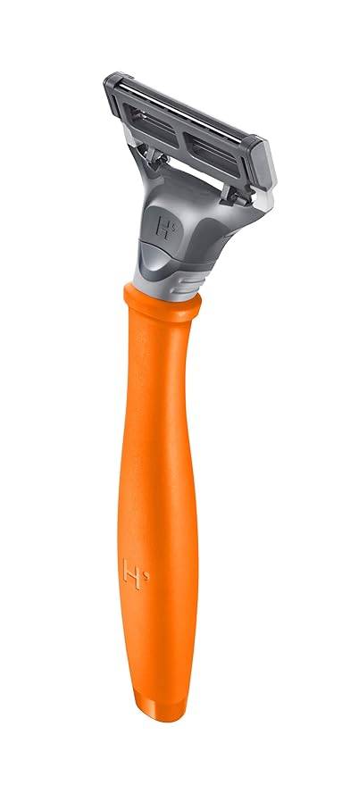 Harry's Original Shaving Kit for Men - Razor Handle, 15 Razor Blade Refills, and Travel Blade Cover - German Engineered - Orange