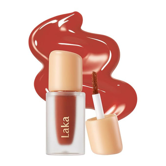 Laka Fruity Glam Lip Tint Mini, 1.9g/0.07oz, Glowing Lip Stain with Wide Color Spectrum, Hydrating & Lightweight Texture, Long-Lasting Bold Stain, Non-Sticky, Vegan, K-Beauty (#114 Harmony)