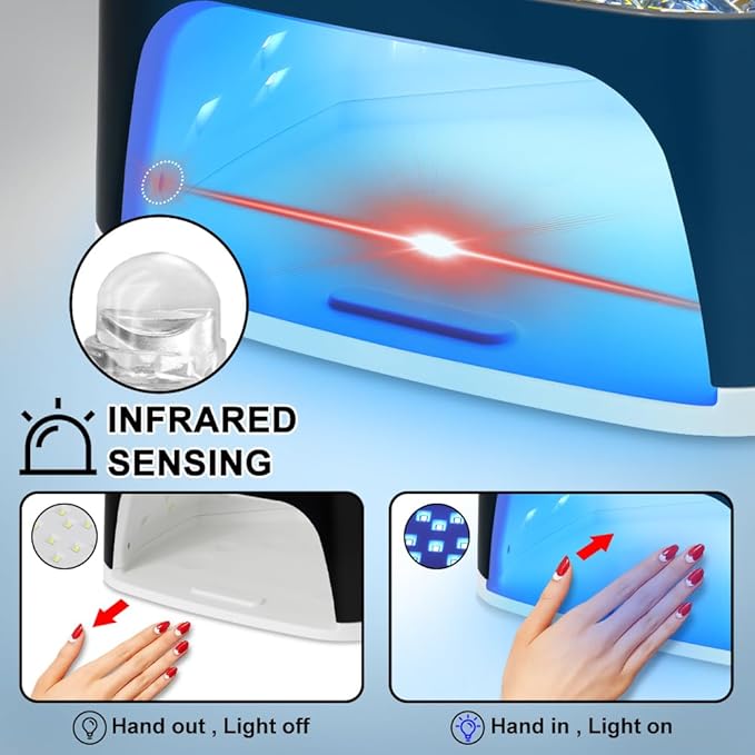LIMEGIRL UV LED Nail Lamp Kit for Gel Polish Professional Fast Black Diamond Design Curing Dryer Light Set with 4 Timers and Gloves Cordless Rechargeable Nail Art Cure Machine at Home and Salon