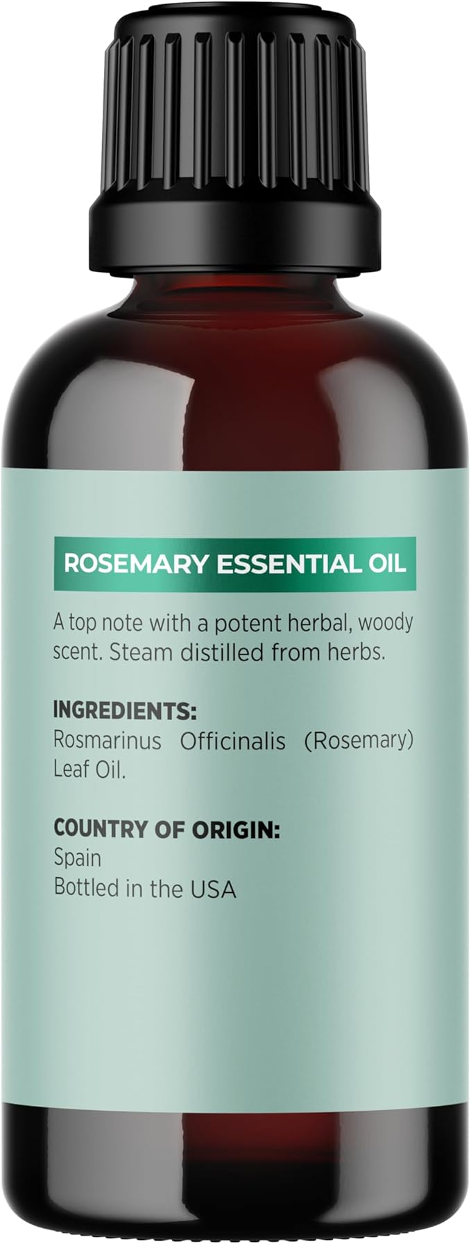 Pure Rosemary Oil for Hair Skin and Nails - 100% Pure Undiluted Rosemary Essential Oil with Dropper for Topical Uses Aromatherapy Diffusing and Home and Beauty DIYs - Vegan and Cruelty Free (1 Fl Oz)
