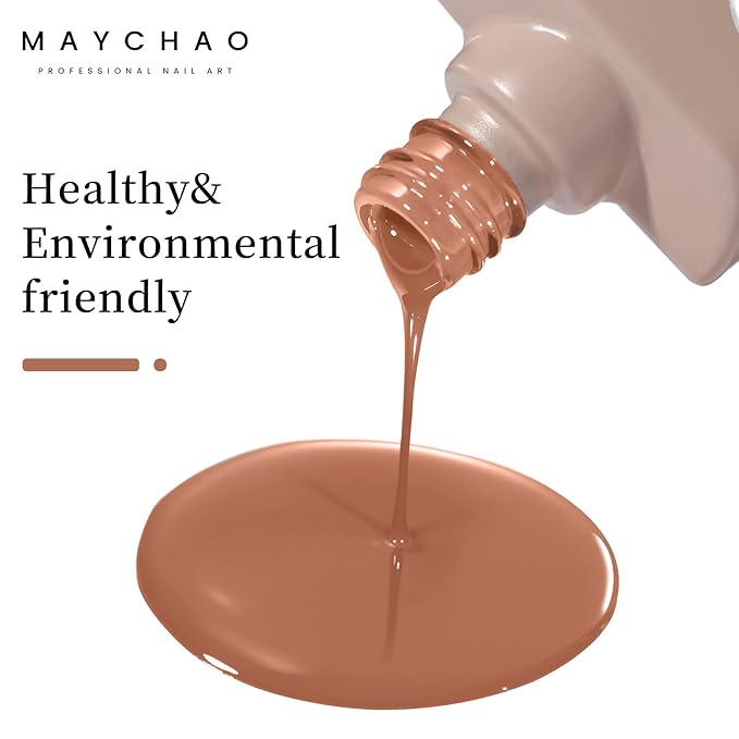 MAYCHAO 15ML Gel Nail Polish 1Pc Caramel Gel Polish Soak Off UV LED Nail Polish Nail Art Starter Manicure Salon DIY at Home, 0.5 OZ