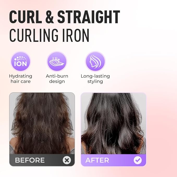 Go Brush Pro, Cordless Hair Straightener Brush, Portable Mini Hair Straightening Brush with 3 Temperature Settings & LED Display, USB Rechargeable Fast Heating Hairs Brush for Travel (Black)