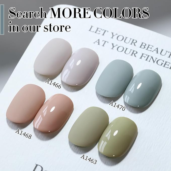 Double Rhythm 15ML Gel Polish Pure Sheer Same Color Same Bottle Soak Off Gel Polish Art Manicure Salon DIY at Home for Women (Milky Gray-A1464)