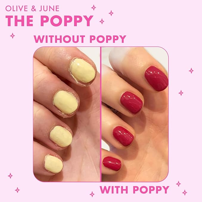 Olive & June - The Poppy Universal Nail Polish Bottle Handle | Paint with Both Hands | Ergonomic Grip for Neat, Easy, Steady At-Home Manicures | Soft Silicone | Fits Any Bottle | Patented Design