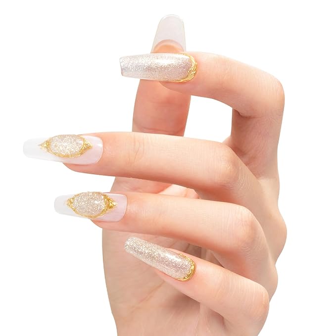 MAYCHAO 15ML White Gold Shimmer Gel Nail Polish 1Pc Mermaid Scales Gel Polish Soak Off UV LED Nail Polish Nail Art Starter Manicure Salon DIY at Home, 0.5 OZ