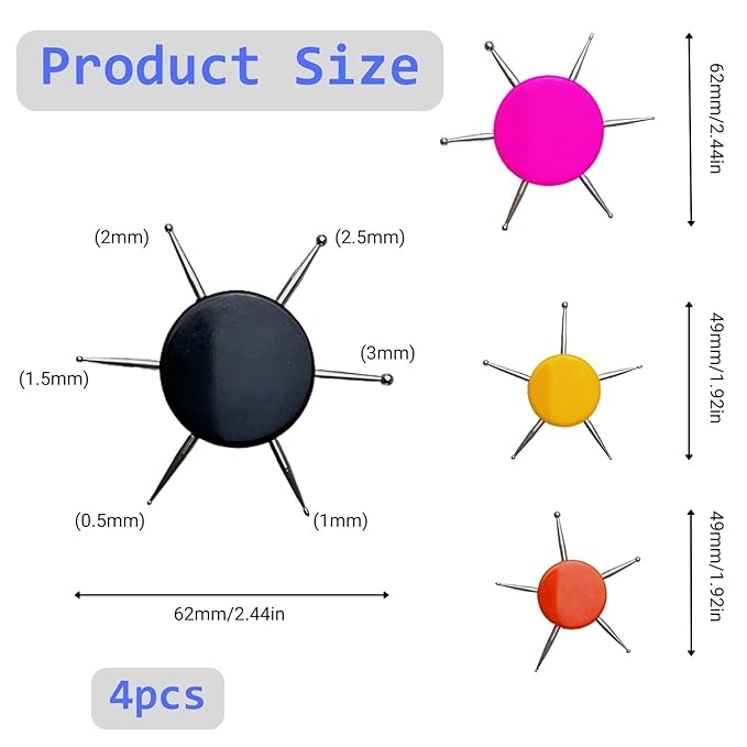 4Pcs Nail Dotting Tool 6 In 1 Circular, 12 Sizes Nail Design Dotting Pen, Multipurpose Manicure Pen for Pattern Tracing Stylus Dot Embossing, Professional Nail Salon or Home Use