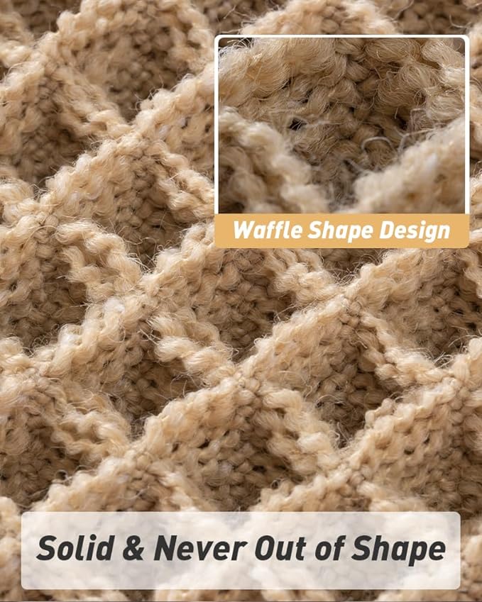 Upgraded Waffle Bath Mat Set of 2, Super Absorbent Non Slip Bath Mats for Bathroom Floor, Machine Washable Boho Bathroom Rugs Set 2 Piece with Tassels, Soft Bathroom Mat Set, 17" x 24" +18" x 30"