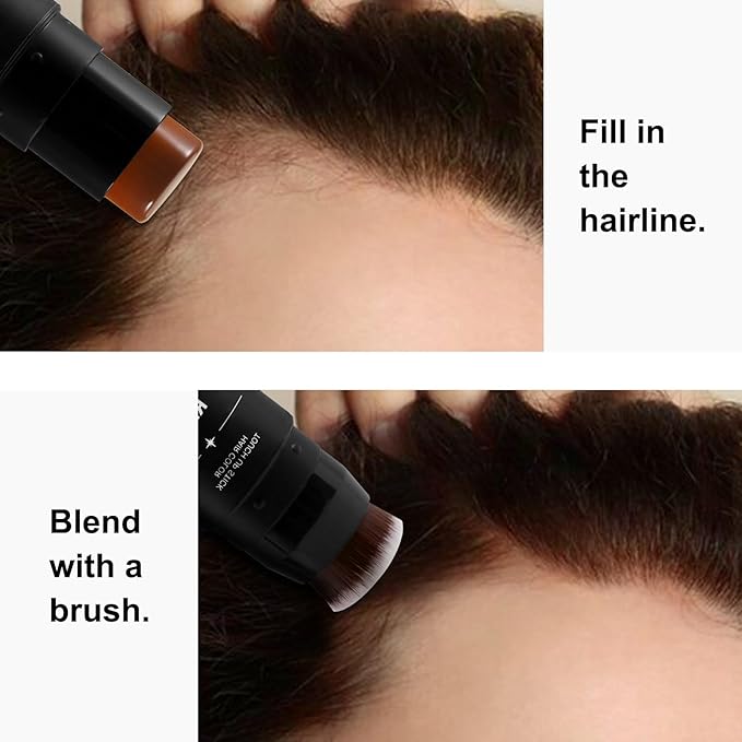 Root Touch Up Hair Color Shadow Powder, Gray Hair Cover Up Hairline Powder for Women, Double Head Cover Blond With Sponge & Brush, Waterproof Hairline Concealer