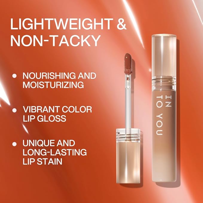 INTO YOU Lip Stain Long Lasting, Lip Gloss, Lip Tint, Lip Plumper Gloss, Glitter Lip Gloss, Liquid Lipstick, Vivid Color, Smudge-Proof, Lightweight, Naturally Moisturizing, Lip Oil For Dry Lips (G07)